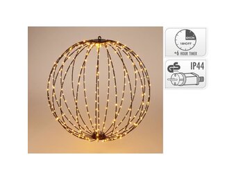 Metalen bal | 400 LED lampjes | extra warm wit | 60cm
