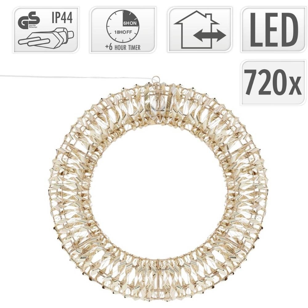 Kerstkrans met verlichting | ijzer | goud | 50 cm