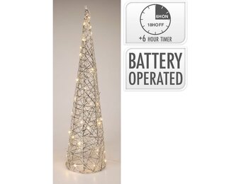 Kegel met verlichting | zilver/warm wit | 80cm