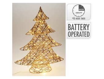 Kerstboom met verlichting | goud/warm wit | 60cm