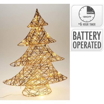 Kerstboom met verlichting | goud/warm wit | 60cm