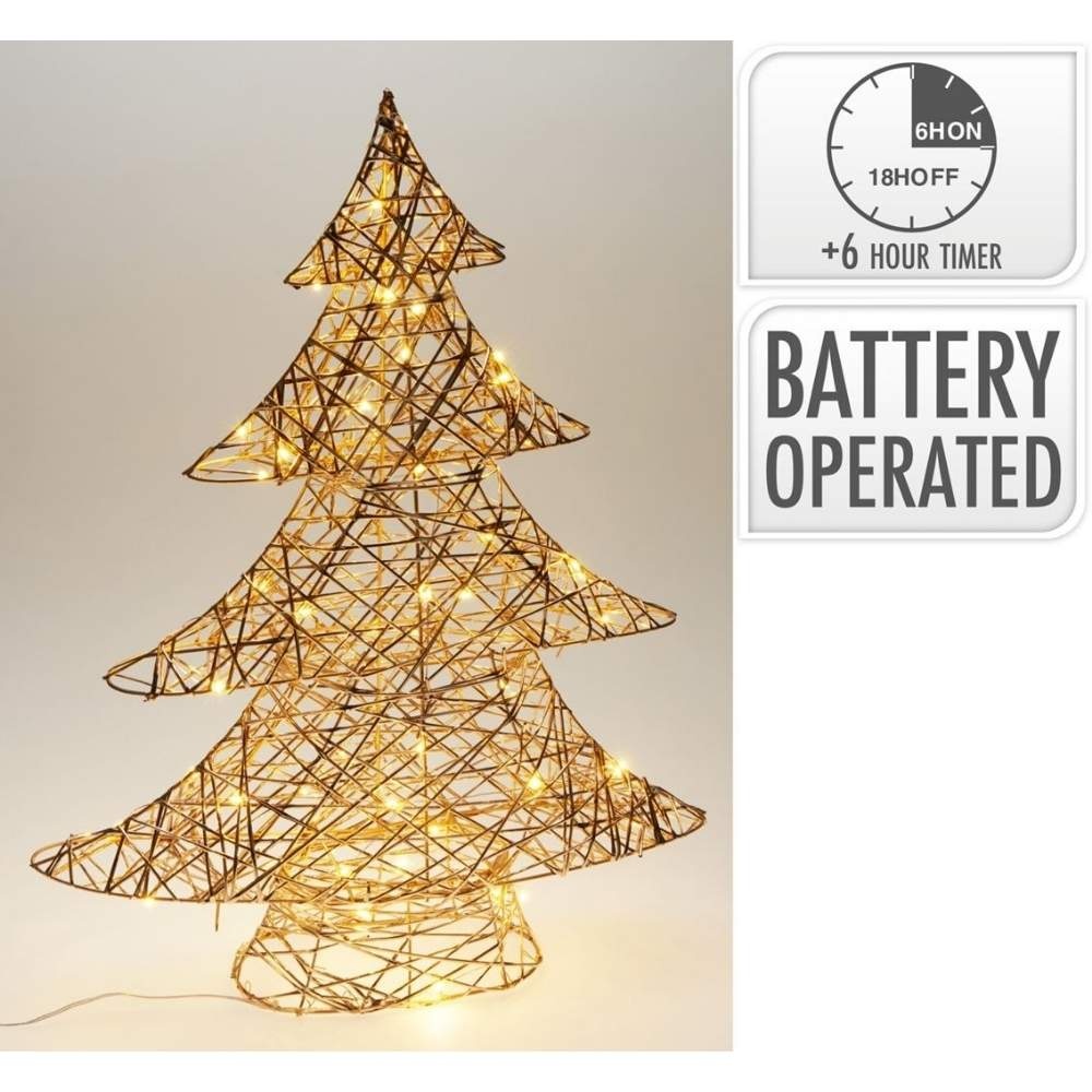 Kerstboom met verlichting | goud/warm wit | 60cm