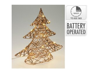 Kerstboom met verlichting | goud/warm wit | 30cm