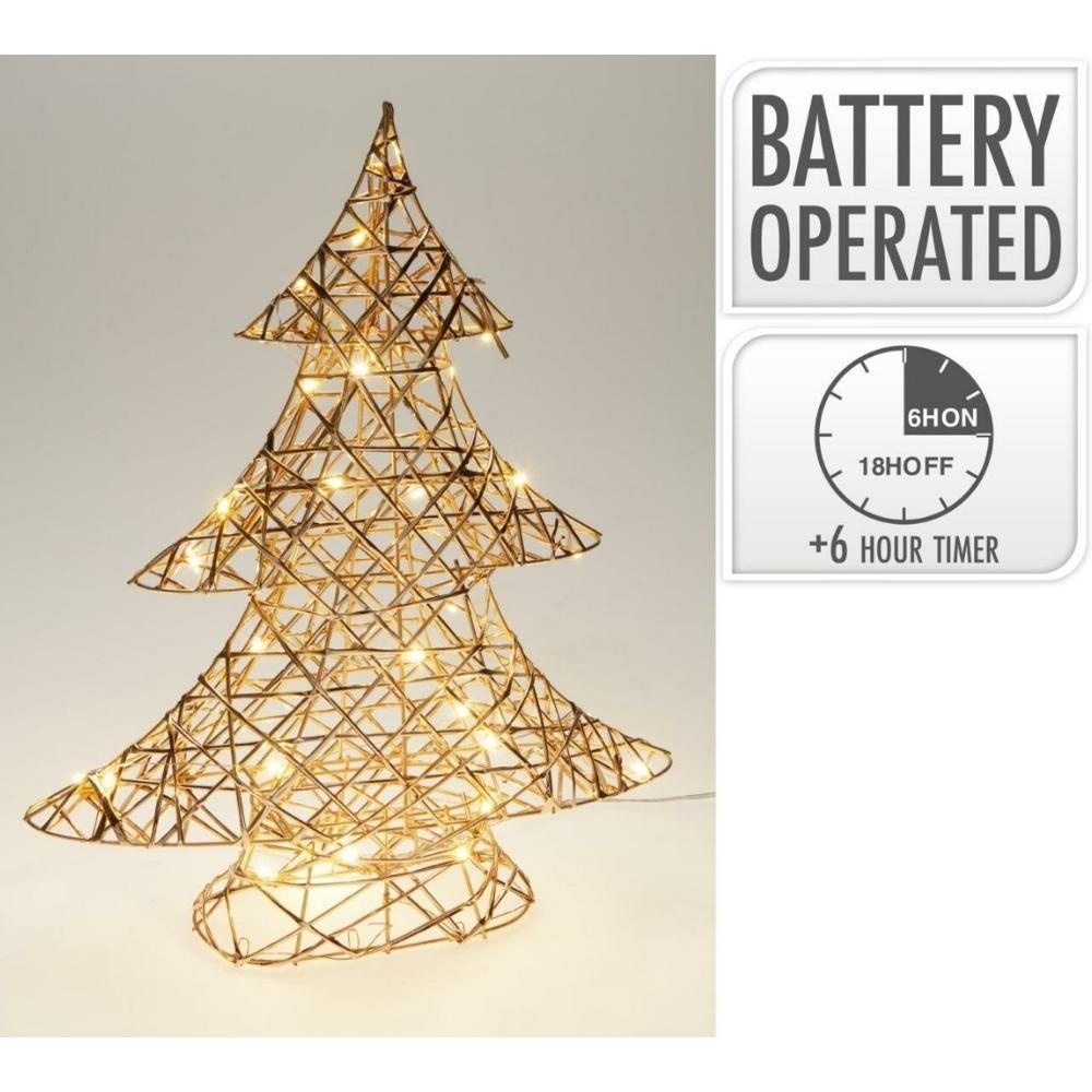 Kerstboom met verlichting | goud/warm wit | 40cm