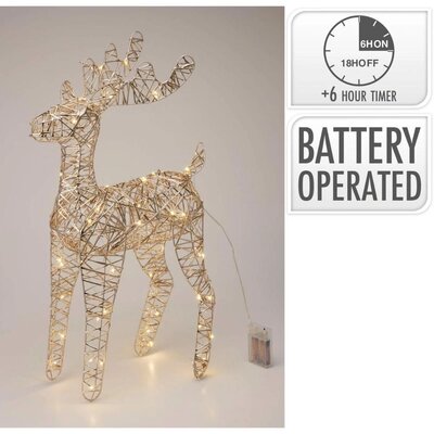 Rendier met verlichting | goud/warm wit | 60cm