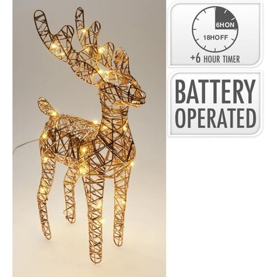 Rendier met verlichting | goud/warm wit | 37cm