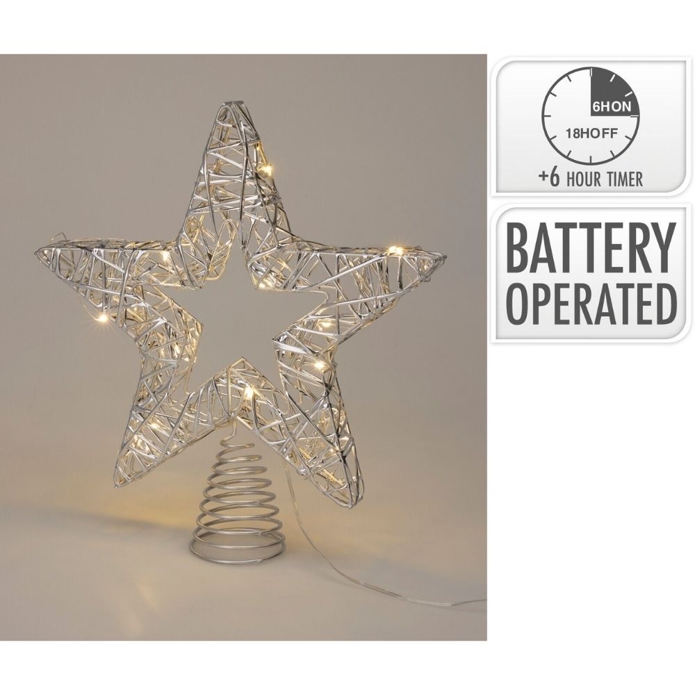 Piek met verlichting | zilver/warm wit | 28cm