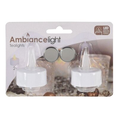 LED theelicht | 2-delig | wax | wit/warm wit | 4cm