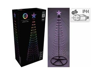 Spiraalboom | 370 LED lampjes | zwart/multicolor | 210cm