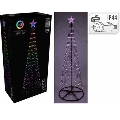 Spiraalboom | 154 LED lampjes | zwart/multicolor | 150cm