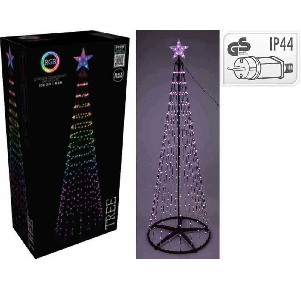 Spiraalboom | 154 LED lampjes | zwart/multicolor | 150cm