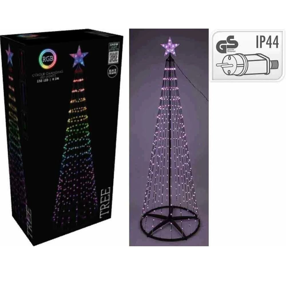 Spiraalboom | 154 LED lampjes | zwart/multicolor | 150cm