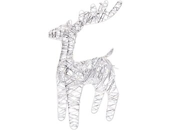 Rendier met verlichting | zilver/warm wit | 34cm