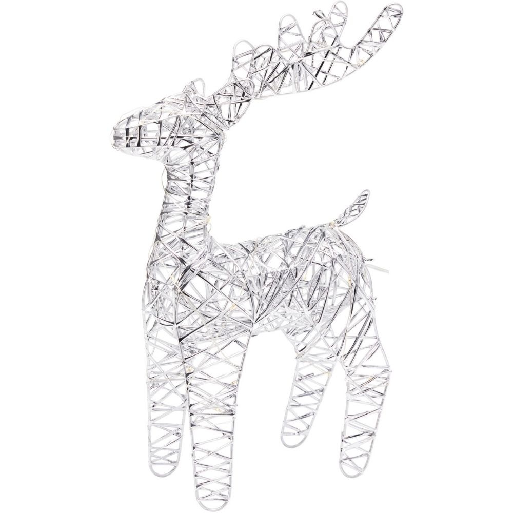 Rendier met verlichting | zilver/warm wit | 34cm