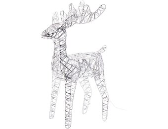 Rendier met verlichting | zilver/warm wit | 37cm