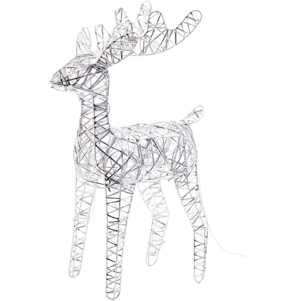 Rendier met verlichting | zilver/warm wit | 37cm