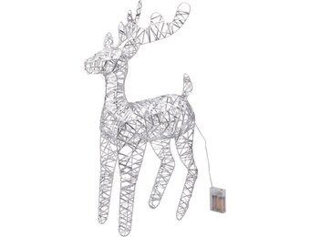 Rendier met verlichting | zilver/warm wit | 60cm