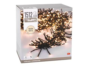 Kerstverlichting cluster | 1512 LED lampjes | extra warm wit | 11m