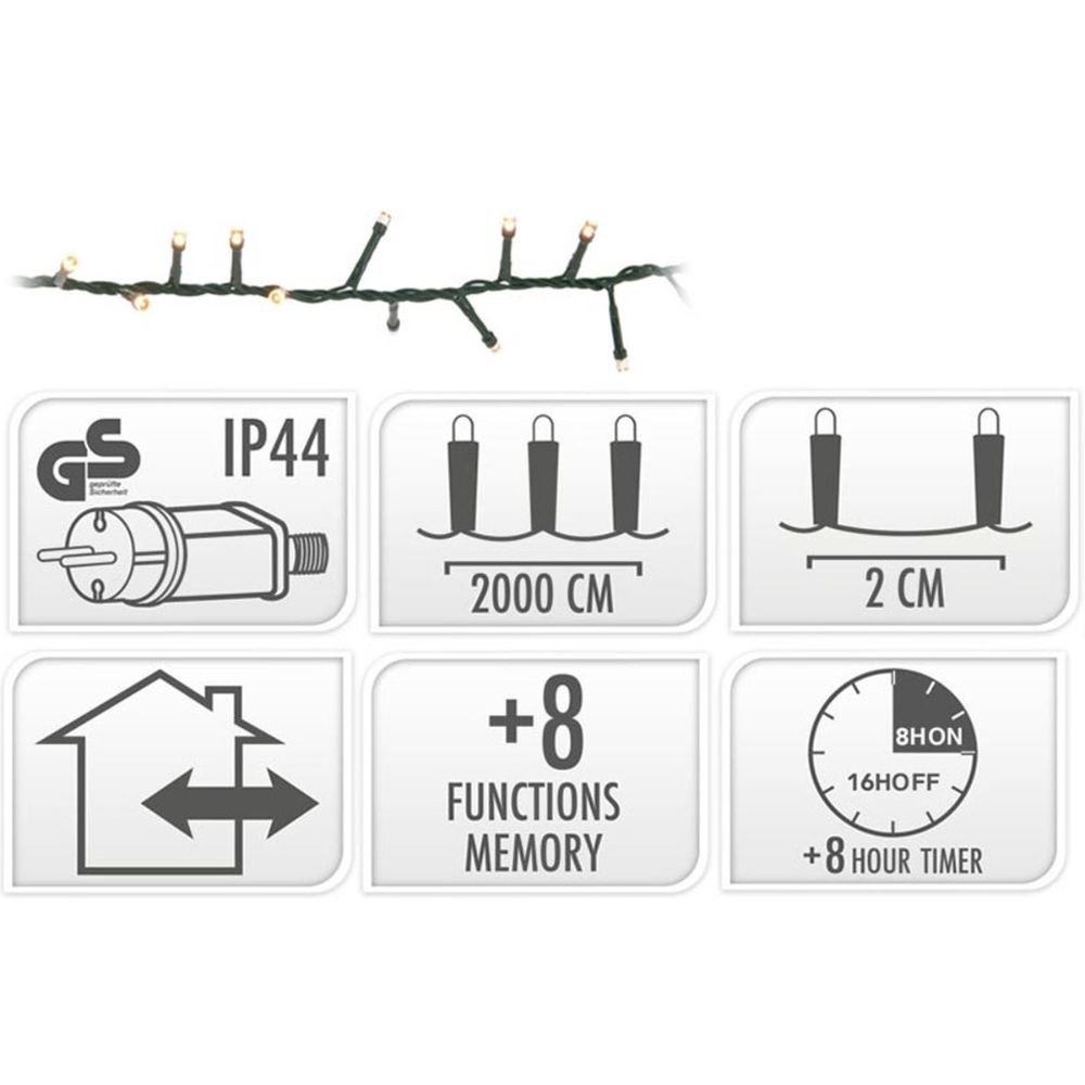 Kerstverlichting micro cluster | 1000 LED lampjes | timer functie | extra warm wit