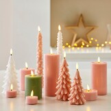 LED kerstboom kaars | wax | wit/warm wit | ø7x15,5cm