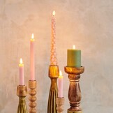 LED dinerkaarsen set van 2 | wax | roze/warm wit | 24,5cm