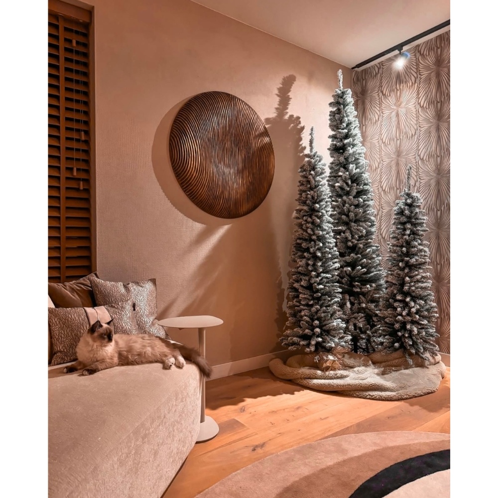 Pencil Pine Snowy kunstkerstboom smal 210xø60cm | wit/sneeuw