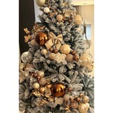 Kerstballen mixbox met piek 33-delig | espresso | kunststof/onbreekbaar | diverse maten