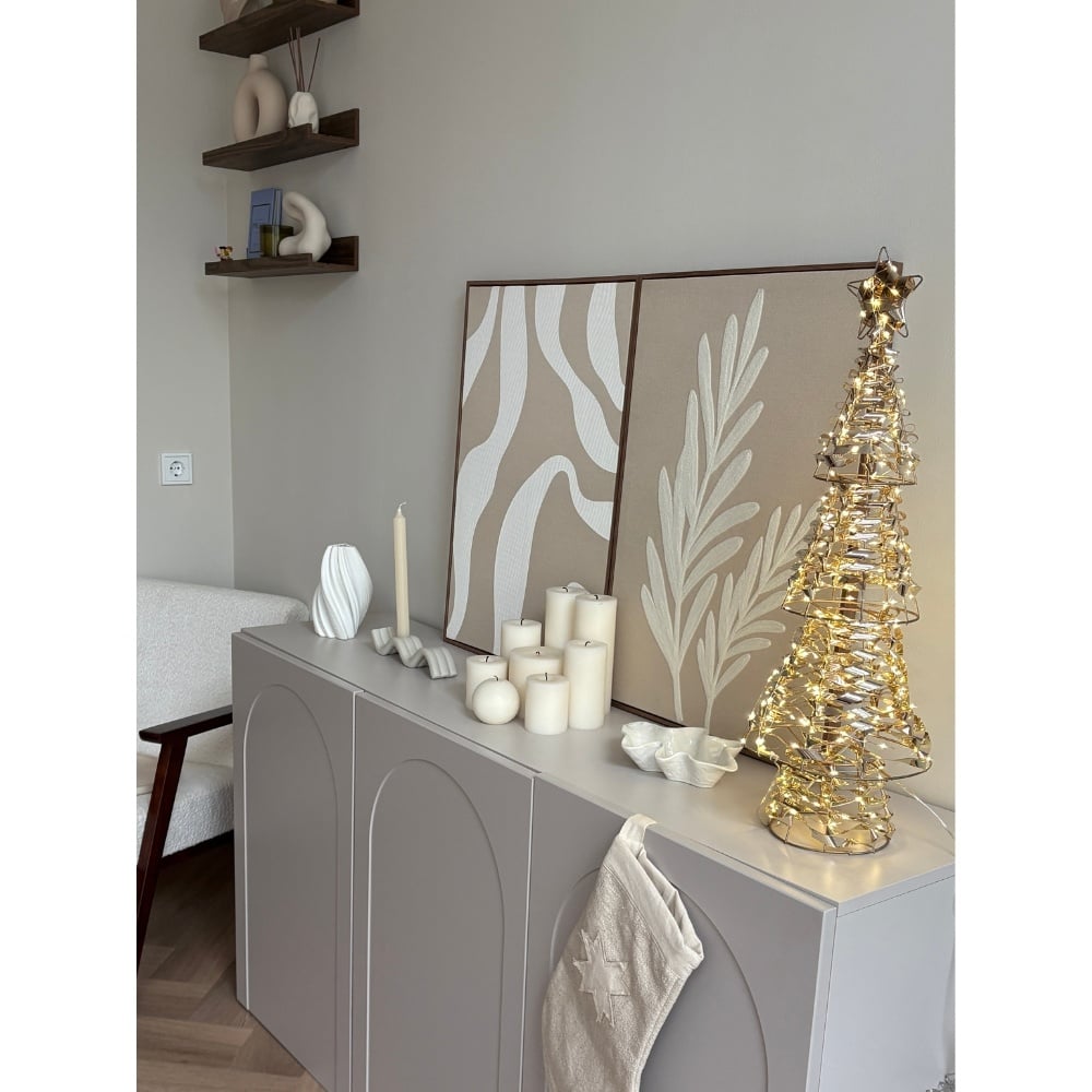 Kunstkerstboom | shiny met LED lampjes | 68cm