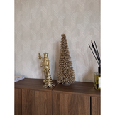 Kandelaar voor LED-kaarsen van ø2,2cm | goud met blaadjes | aluminium | 17,75cm