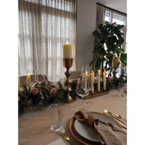 LED kaarsen set van 3 | wax | creme/warm wit met bewegend lampje | ø7,5x15/12,5/10cm