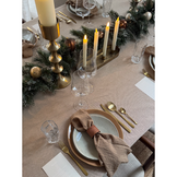 Kandelaar voor LED-kaarsen van ø2,2cm | goud plateau voor 4 | ijzer | 34,2cm