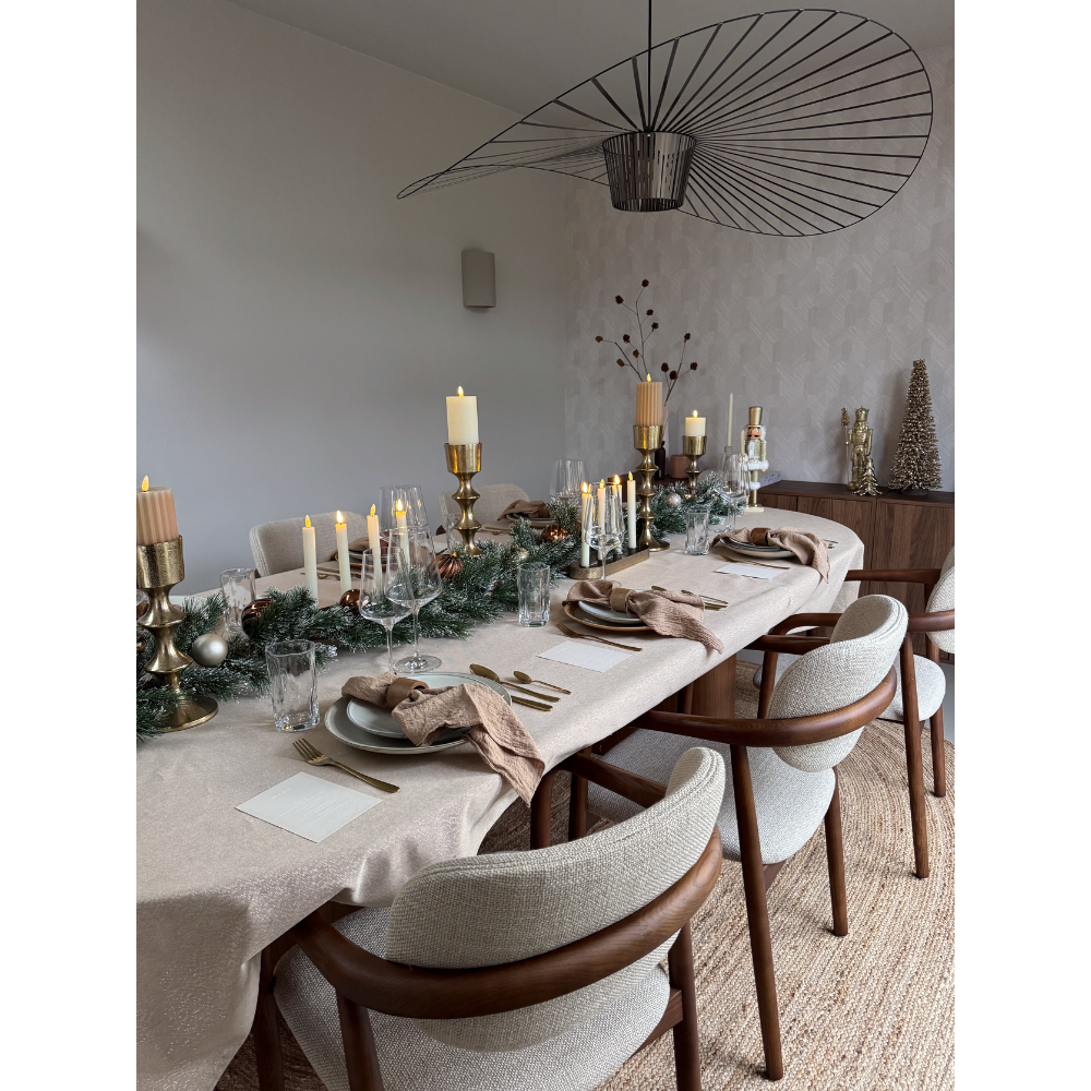 Kandelaar voor LED-kaarsen van ø7,5cm | goud met versmalling | aluminium | goud | 30,5cm