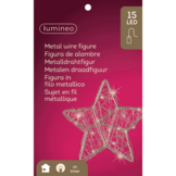 Kerstster met verlichting | zilver/warm wit | 20cm
