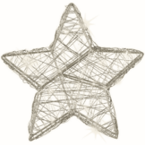 Kerstster met verlichting | zilver/warm wit | 20cm