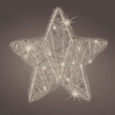 Kerstster met verlichting | zilver/warm wit | 20cm