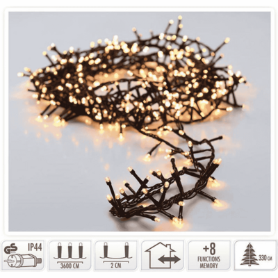 Kerstverlichting cluster | 1800 LED lampjes | extra warm wit  | 36m
