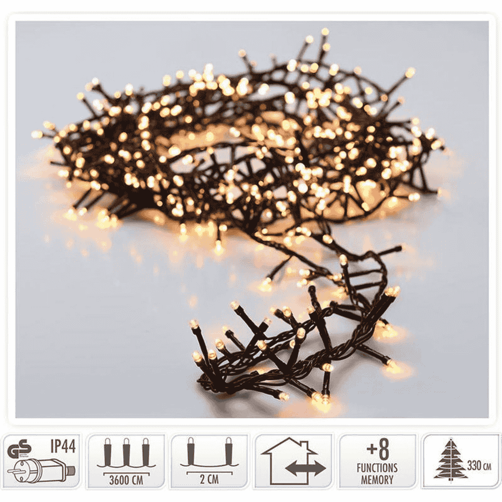 Kerstverlichting cluster | 1800 LED lampjes | extra warm wit | 36m