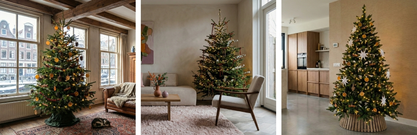 Duurzame kerstdecoratie kerstbomen kerstboomversiering