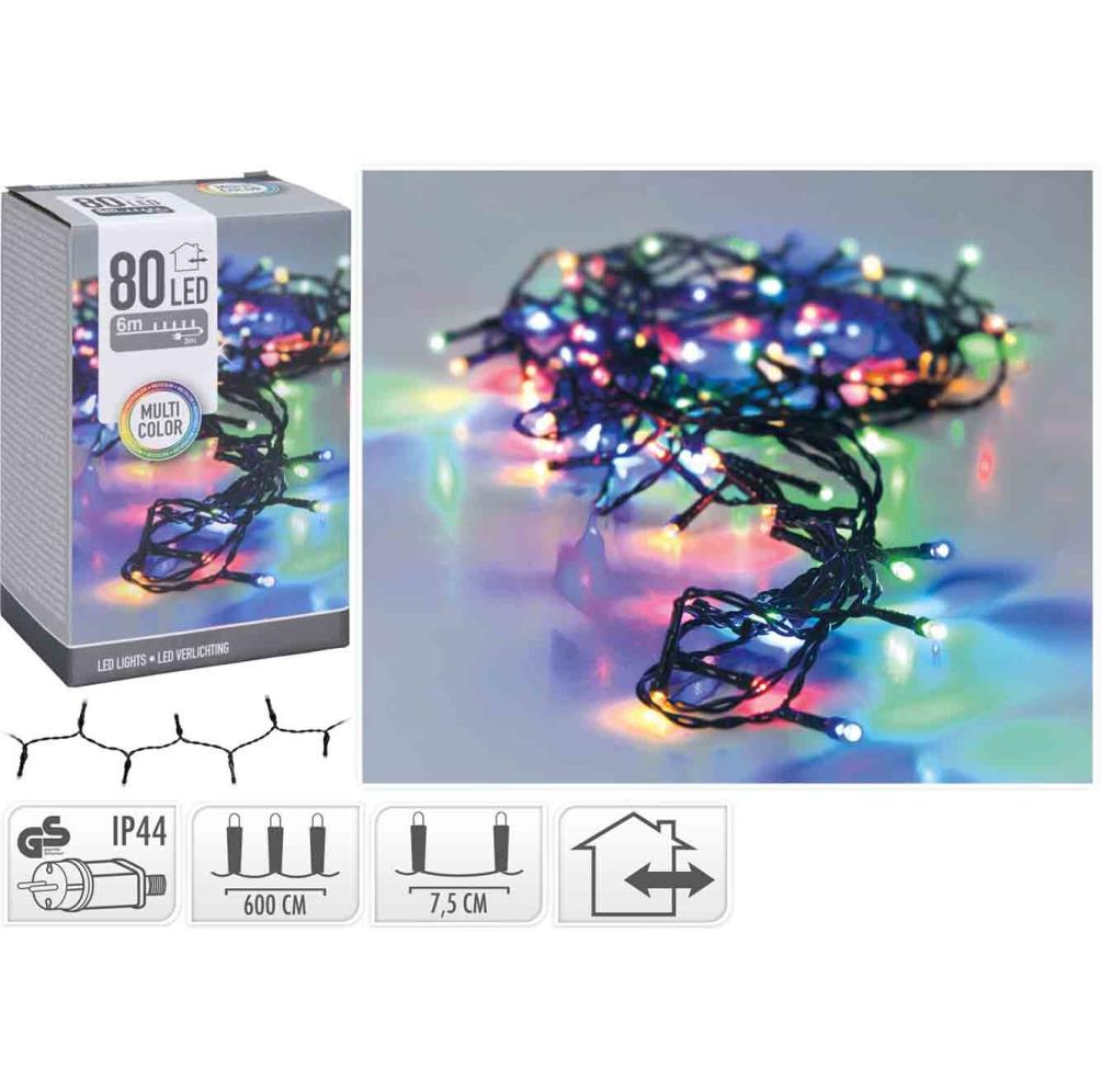 Kerstverlichting | 80 LED lampjes | multicolor | 6 meter