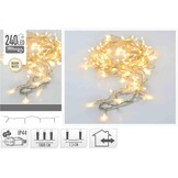 Kerstverlichting transparant snoer | 240 LED lampjes | warm wit | 18 meter