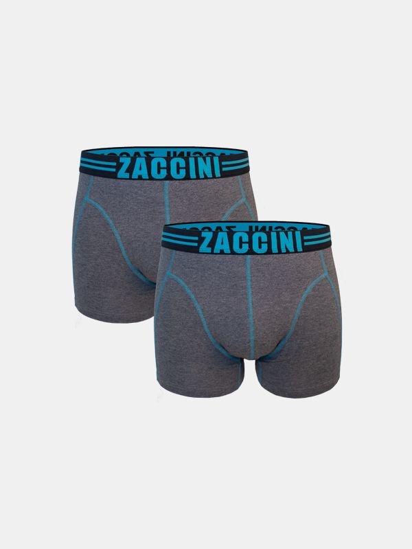 Zaccini 2- Pack Boxershorts Grey Aqua