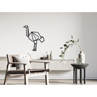 Wanddecoratie - Origami - Struisvogel - Zwart