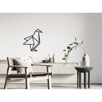 Wanddecoratie - Origami - Pinguïn - Zwart