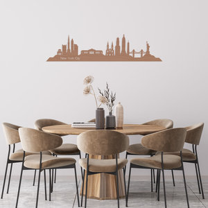 Wanddecoratie - Skyline New York City  - Naturel