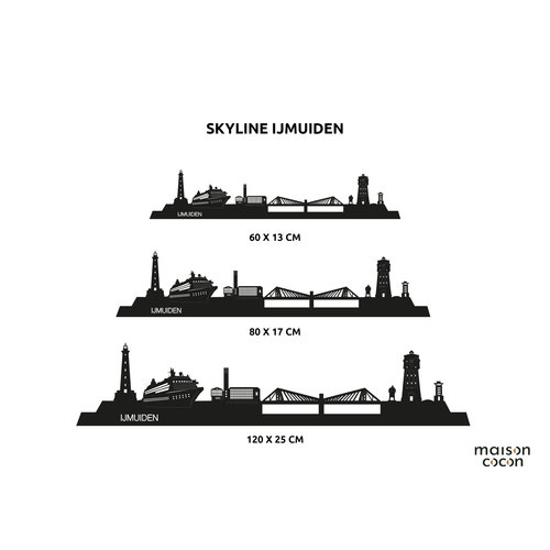 Wandecoratie - Skyline IJmuiden - Naturel