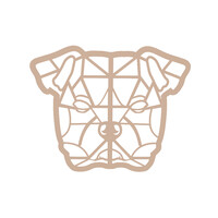 Wanddecoratie - Geometrische Engelse Bulldog - Naturel