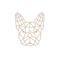 Wanddecoratie - Geometrische Franse Bulldog - Naturel