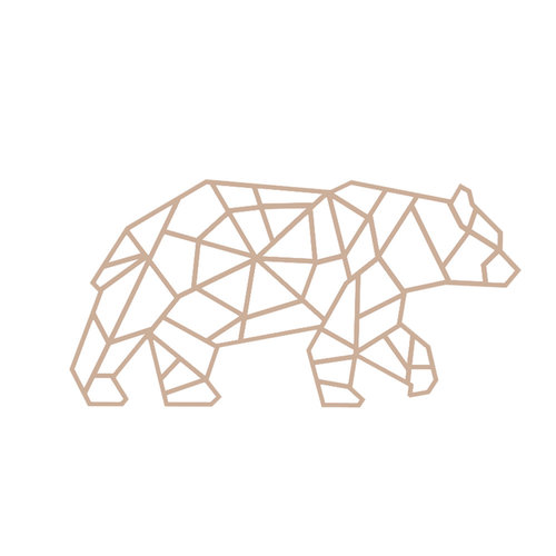 Wanddecoratie - Geometrische beer - Naturel