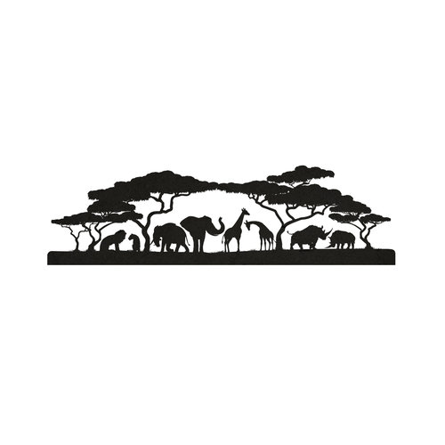 Wanddecoratie - Safari - Zwart