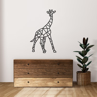 Wanddecoratie - Geometrische Giraffe - Zwart